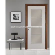 Pvc Folding Interior Glazed Door com folha branca, moldura de madeira e Jamb
